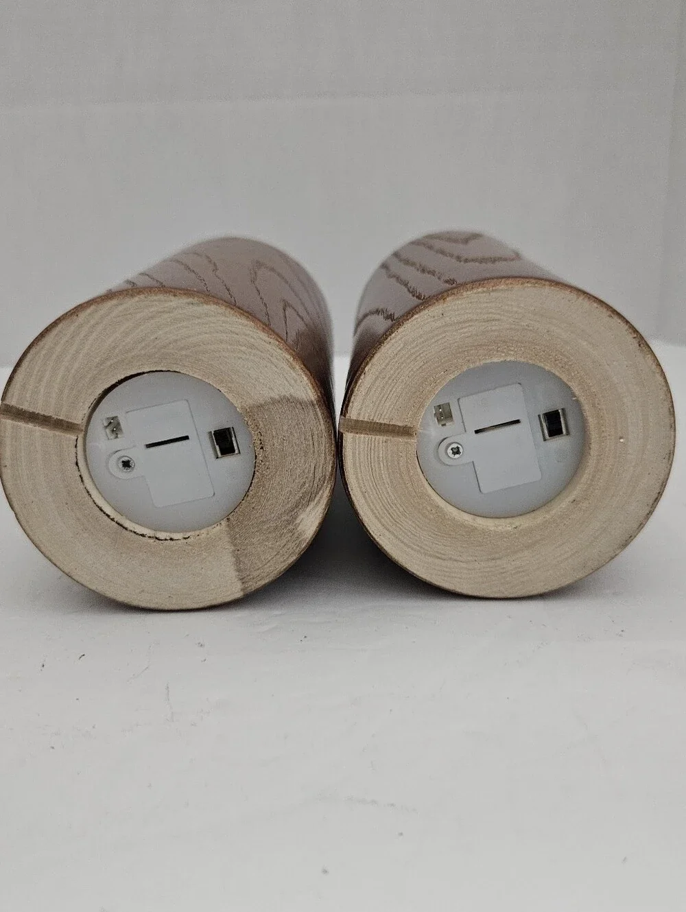 Mid Century Modern Solid Wood Faux Candles - 6 Inch Flameless Decor